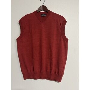 Daniel Hechter Paris Sweater Vest XL Wool Blend Red Academia Grandpacore Dad